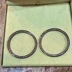 2 Brighton Silver Crystal Bangle Bracelets